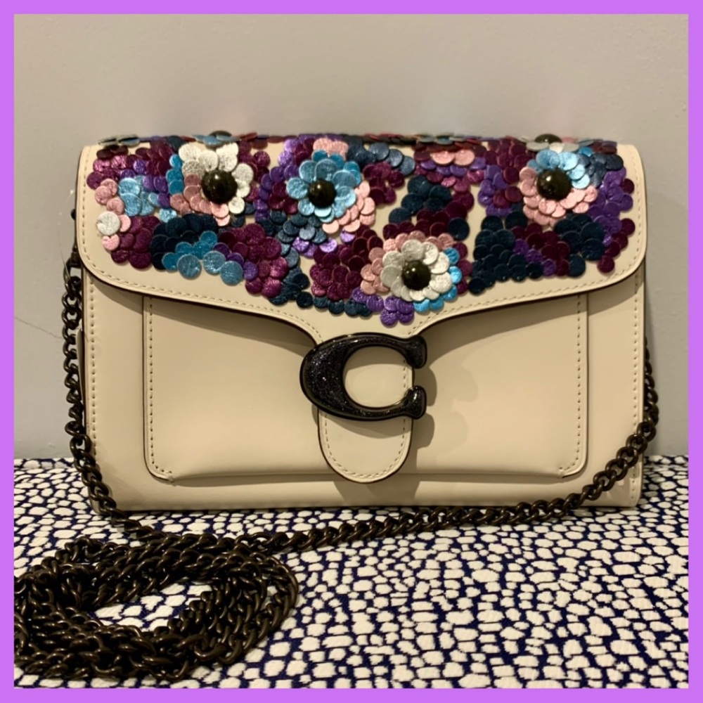 Coach Tabby Chain Clutch with Metallic Sequins NWT - Picture 2 of 13